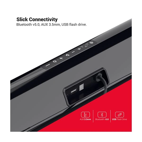 Portronics Sound Slick 7 50 W Wireless Soundbar with Aux in 3.5 mm