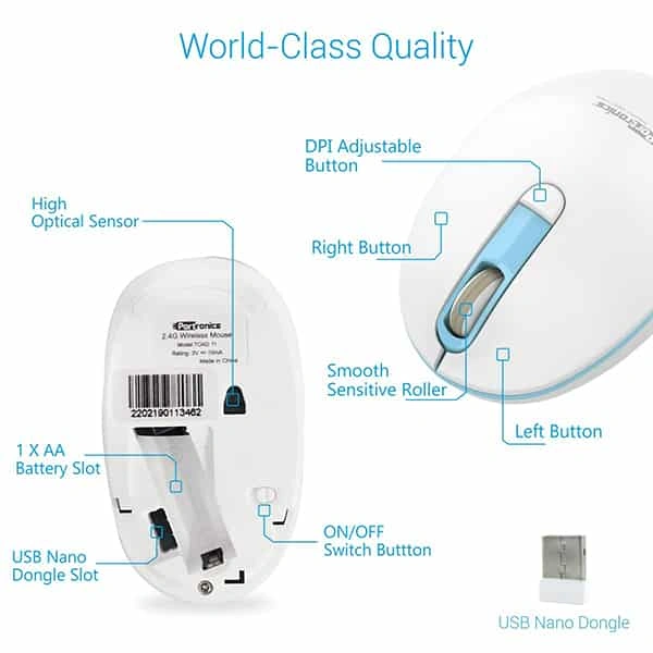 Portronics Toad 11 Wireless Mouse - Grey - Grey