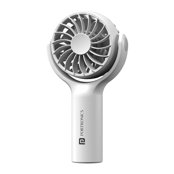Portronics Toofan Mini Portable Rechargeable Fan with 3 Speed Modes - White - White