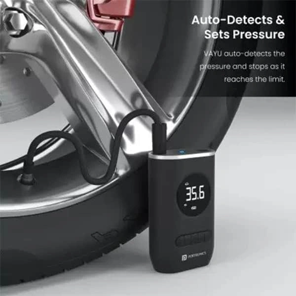 Portronics VAYU Portable Tyre Air Pump for Car &amp; Bike
