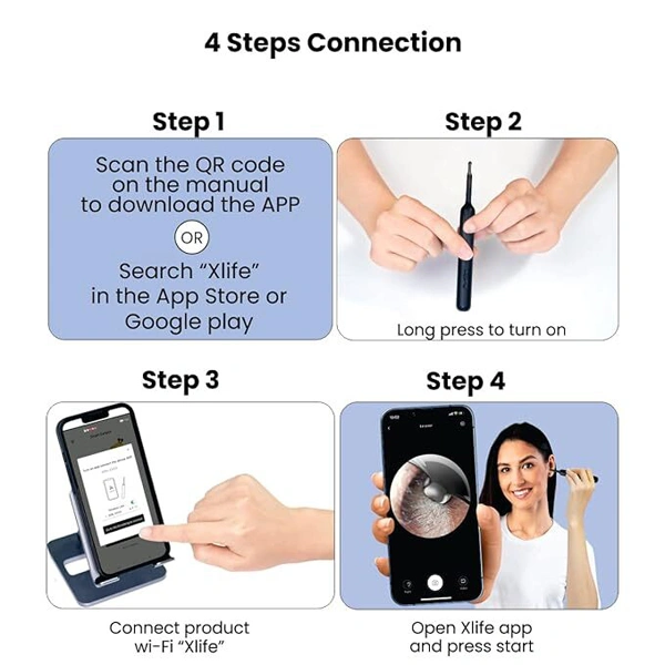 Portronics Xlife Smart Wireless Ear Otoscope Cleaner with 6 LED Lights