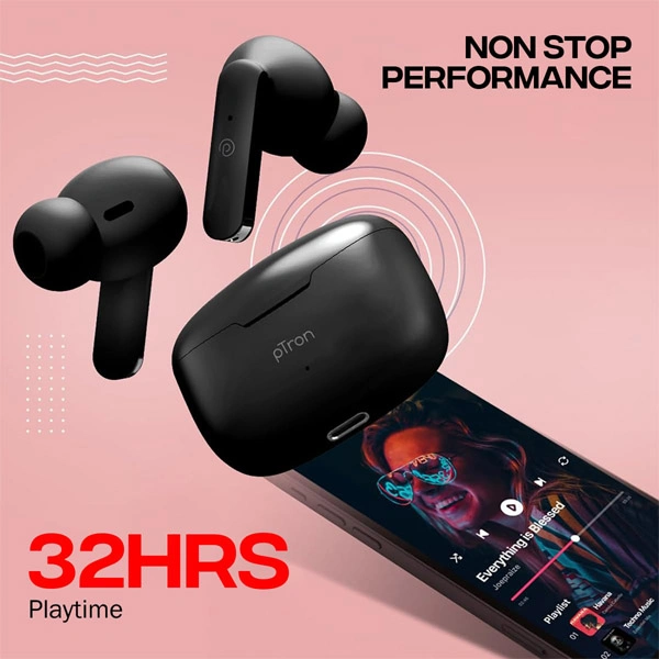 pTron PTron Bassbuds Duo Wireless Earbuds - Blue - Blue