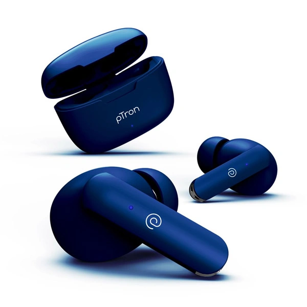 pTron PTron Bassbuds Duo Wireless Earbuds - Blue - Blue