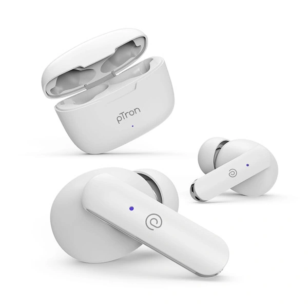 pTron PTron Bassbuds Duo Wireless Earbuds - White - White