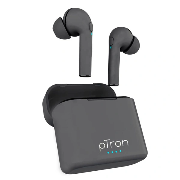 pTron PTron Bassbuds Vista True Wireless Earbuds - Dark Grey - Dark Grey
