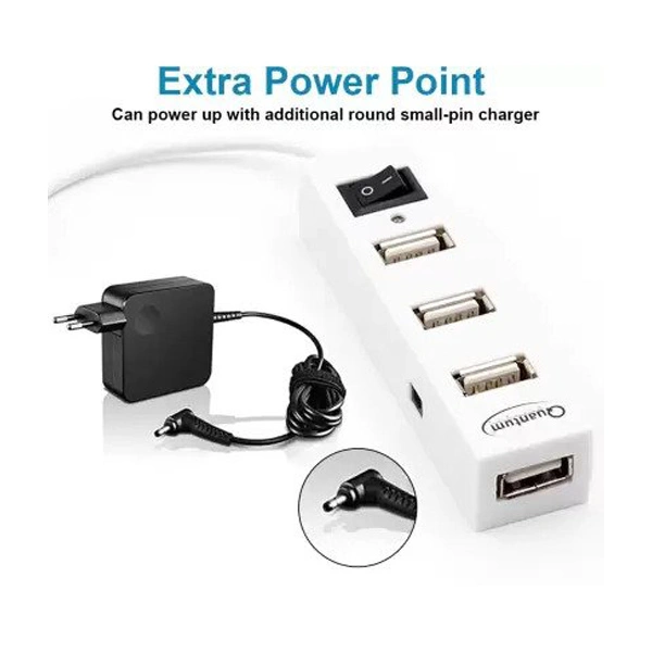 Quantum QHM 6660 4 Port USB Hub - White