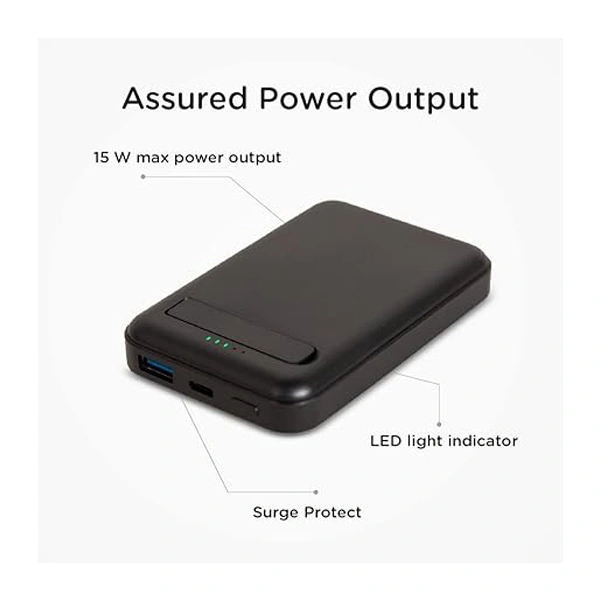 Qubo MagZap X1 5000 mAh Magnetic Magsafe Wireless Power Bank - White - White