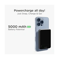 Qubo MagZap X1 5000 mAh Magnetic Magsafe Wireless Power Bank - White - White