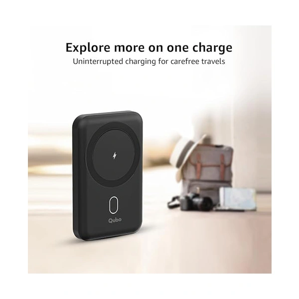 Qubo MagZap X10 10000 mAh Magnetic Magsafe Wireless Power Bank - Grey - Grey
