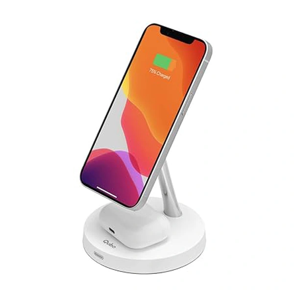 Qubo MagZap Z2 2-in-1 Magnetic Magsafe Wireless Charger - White