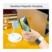 Qubo MagZap Z2 2-in-1 Magnetic Magsafe Wireless Charger - White