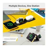 Qubo MagZap Z3 3-in-1 Magnetic Magsafe Portable Travel Wireless Charger - Black