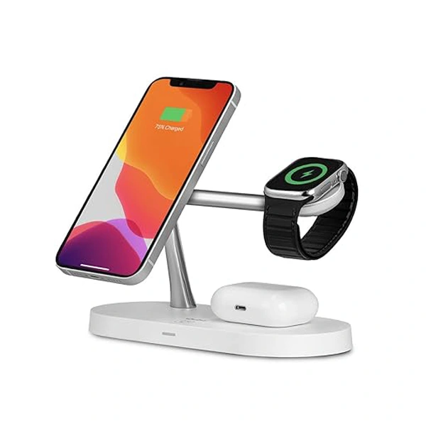 Qubo MagZap Z5 Group Magnetic Magsafe Charger 3-in-1 Wireless Charger - White