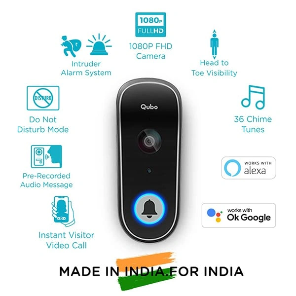 Qubo Smart WiFi Wireless Video Doorbell