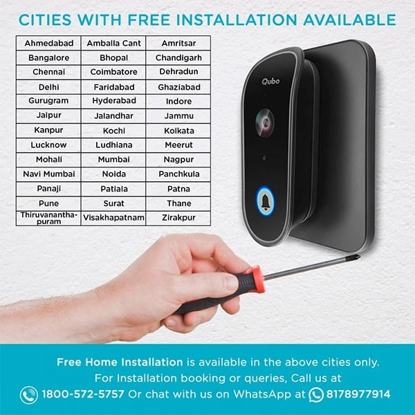 Qubo Smart WiFi Wireless Video Doorbell