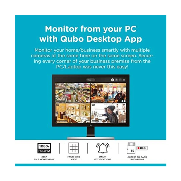 Qubo Wireless Security Camera Kit - White