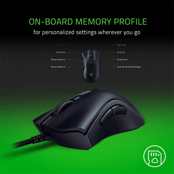 Razer Deathadder V2 Mini Wired Optical Gaming Mouse - Black, White