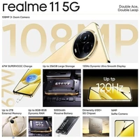 Realme 11 5G Mobile Phone - Glory Black, 8GB RAM + 128GB Storage - Glory Black