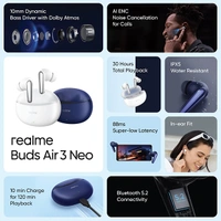 Realme Buds Air 3 Neo True Wireless in-Ear Earbuds with Mic - Galaxy White - Galaxy White