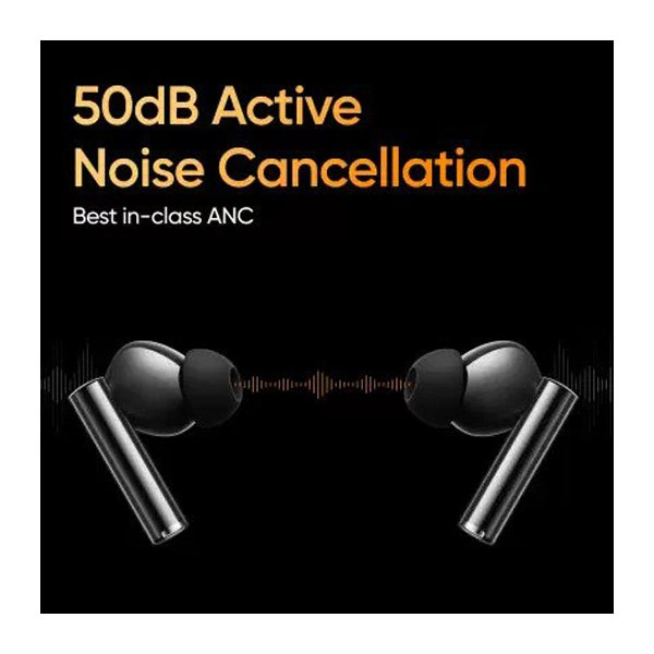 Realme Buds Air 5 Pro with 50dB ANC & 360 Spatial Audio Wireless Earbuds - White - White