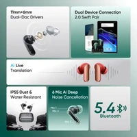 Realme Buds Air 7 Pro with 53dB ANC 360 Spatial Audio - Fiery Red - Fiery Red, New