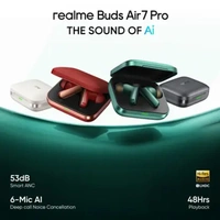 Realme Buds Air 7 Pro with 53dB ANC 360 Spatial Audio - Fiery Red - Fiery Red, New