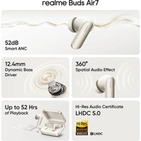 Realme Buds Air 7 TWS Earbuds - Lavender Purple - Lavender Purple