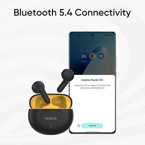 Realme Buds T01 Truly Wireless Earbuds - Black - Black