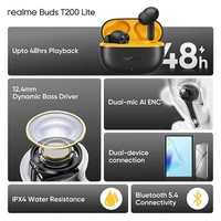 Realme Buds T200 Lite with 12.4mm Driver - Storm Grey - Storm Grey