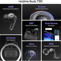 Realme Buds T310 Truly Wireless Earbuds - Purple - Purple