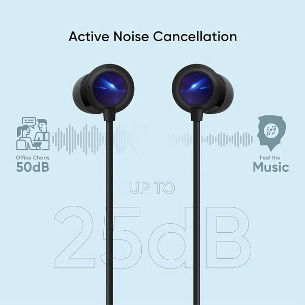 Realme Buds Wireless 2 Neckband with Dart Charge and Active Noise Cancellation - Blue - Blue
