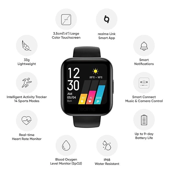 Realme Classic Watch (Black Strap, Regular)