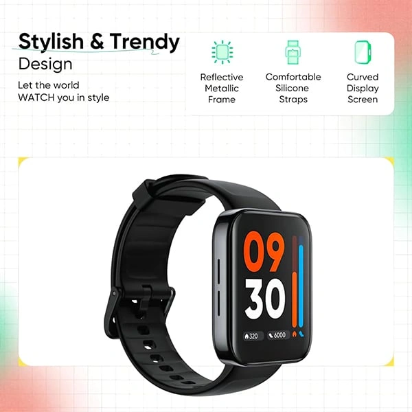 Realme Watch 3 1.8 Inch Horizon Curved Display with Bluetooth Calling Smartwatch - Gray - Gray