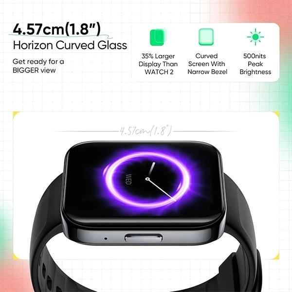 Realme Watch 3 1.8 Inch Horizon Curved Display with Bluetooth Calling Smartwatch - Gray - Gray