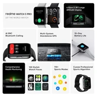 Realme Watch 3 Pro 1.78 AMOLED with BT Calling & GPS Smartwatch - Grey - Grey