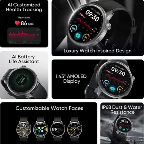 Realme Watch S2 1.43" AMOLED Display - Grey - Grey