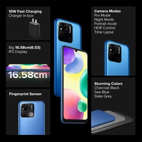 Redmi 10A Mobile Phone - Charcoal Black, 3GB RAM + 32GB Storage - Charcoal Black