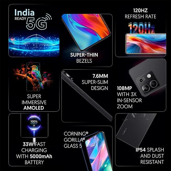 Redmi Note 13 5G Mobile Phone - Prism Gold, 6GB RAM + 128GB Storage - Prism Gold