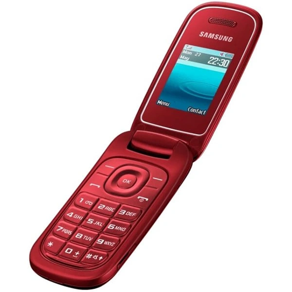 Samsung E1272 Flip Keypad Phone - Red - Red