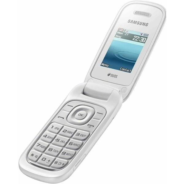 Samsung E1272 Flip Keypad Phone - White - White