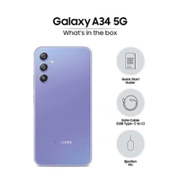 Samsung Galaxy A34 5G Mobile Phone - Awesome Violet, 8GB RAM + 128GB Storage - Awesome Violet
