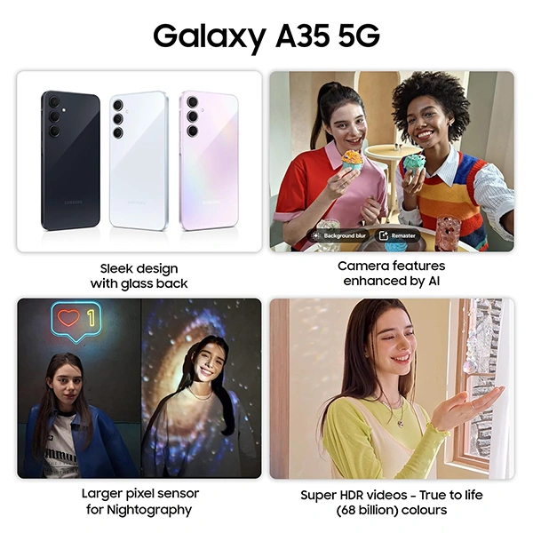 Samsung Galaxy A35 5G Mobile Phone - Awesome Iceblue, 8GB RAM + 128GB Storage - Awesome Iceblue