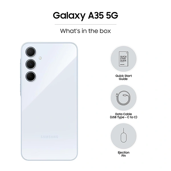Samsung Galaxy A35 5G Mobile Phone - Awesome Iceblue, 8GB RAM + 128GB Storage - Awesome Iceblue