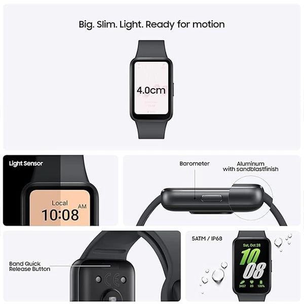 Samsung Galaxy Fit3 40mm AMOLED Display Watch - Silver - Silver