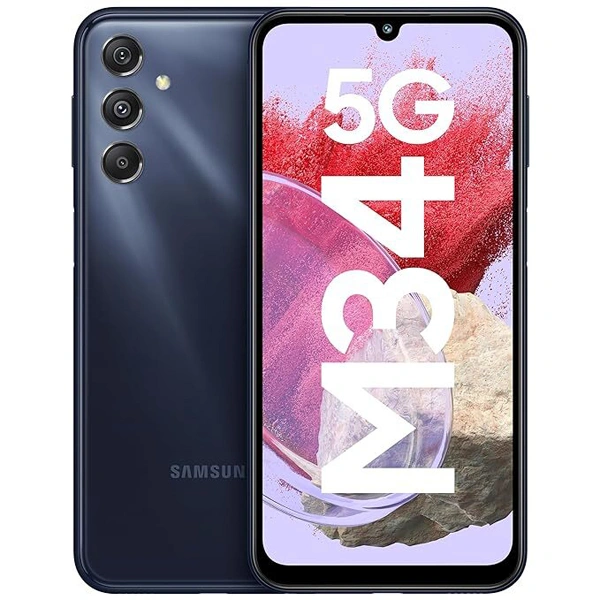 Samsung Galaxy M34 5G Mobile Phone - Midnight Blue, 6GB RAM + 128GB Storage - Midnight Blue