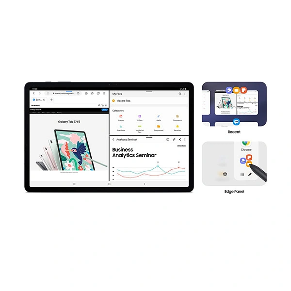 Samsung Galaxy Tab S7 FE 12.4 Inch LCD Display with Qualcomm SDM 750G Processor - Black, White