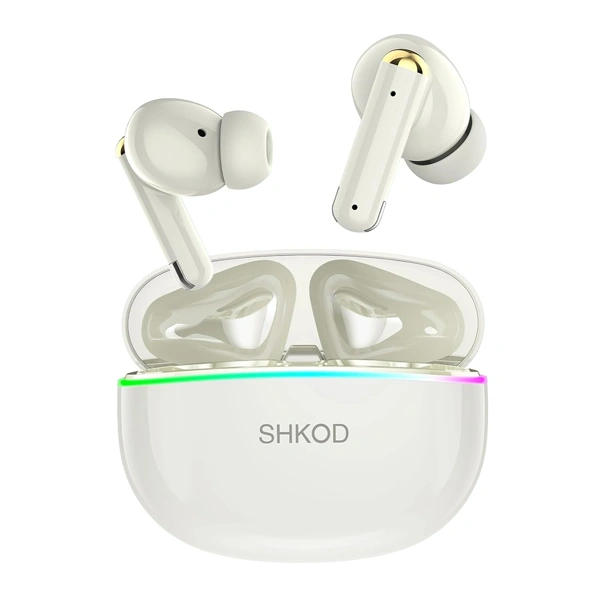 SHKOD AirLits5 Pro True Wireless Earbuds - Moonlight White - Moonlight White