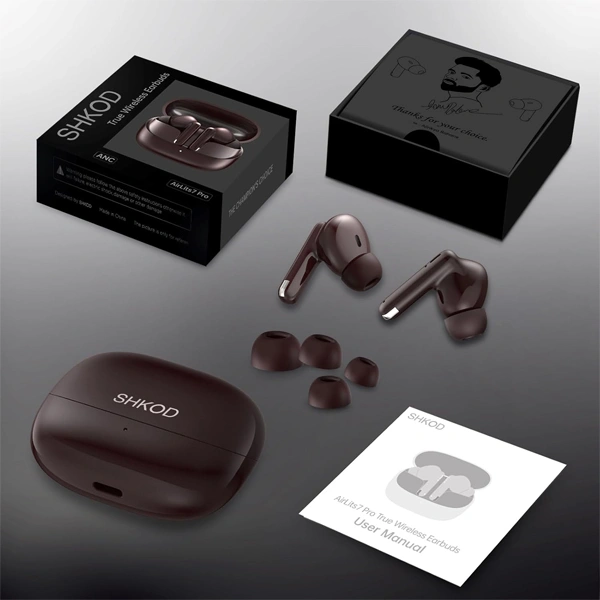 SHKOD AirLits7 Pro True Wireless Earbuds - Wine Red - Wine Red