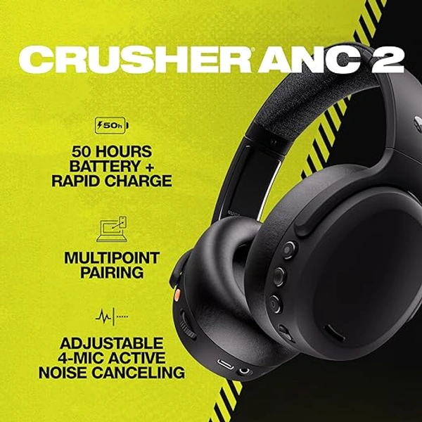 Skullcandy Crusher ANC 2 Over-Ear Noise Cancelling Wireless Headphones