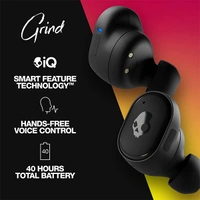 Skullcandy Grind Bluetooth Truly Wireless in Ear Earbuds with Mic with Voice Control - Black - Black
